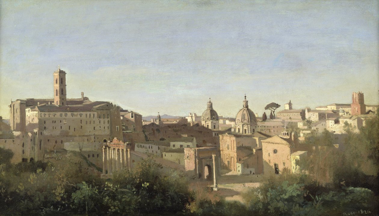 A fórum a római Farnese Gardensből nézve alkotó: Jean Baptiste Camille Corot