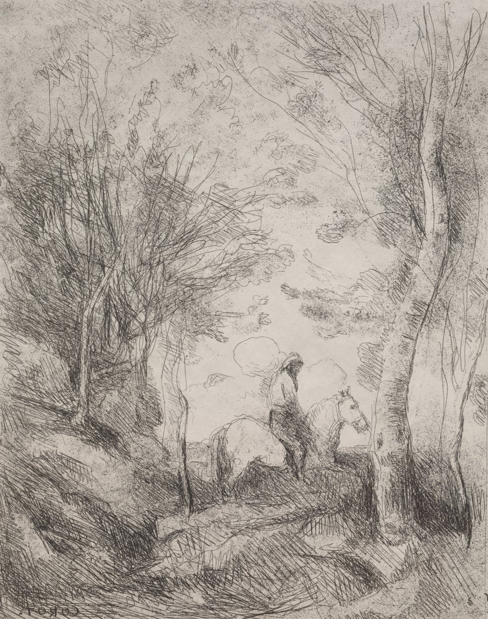 A nagy lovag az erdőben alkotó: Jean Baptiste Camille Corot