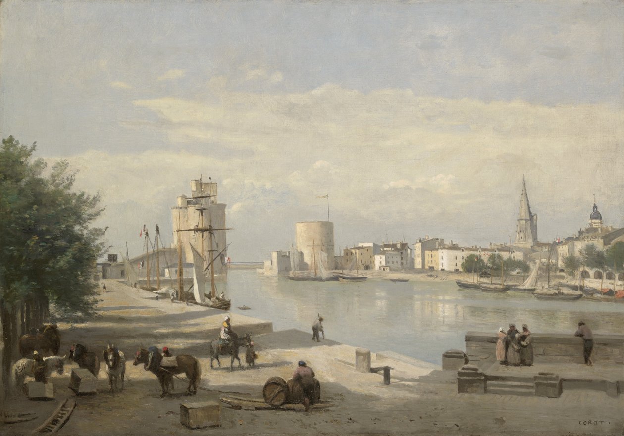 La Rochelle kikötője alkotó: Jean Baptiste Camille Corot