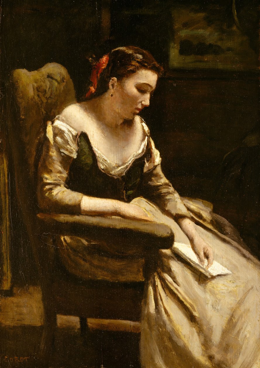 A levél, kb. 1865. alkotó: Jean Baptiste Camille Corot