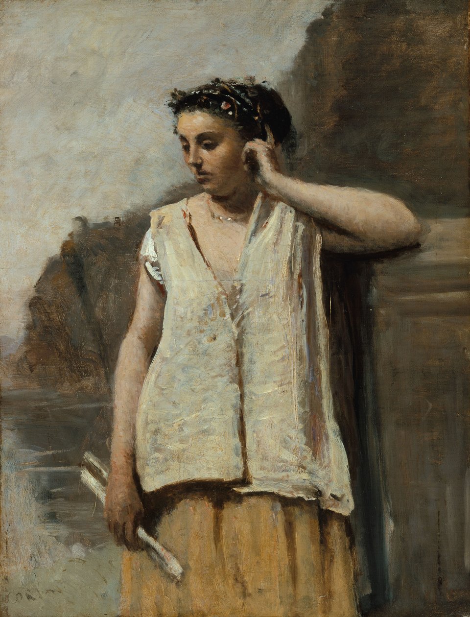 A múzsa: Történelem, 1865 körül alkotó: Jean Baptiste Camille Corot