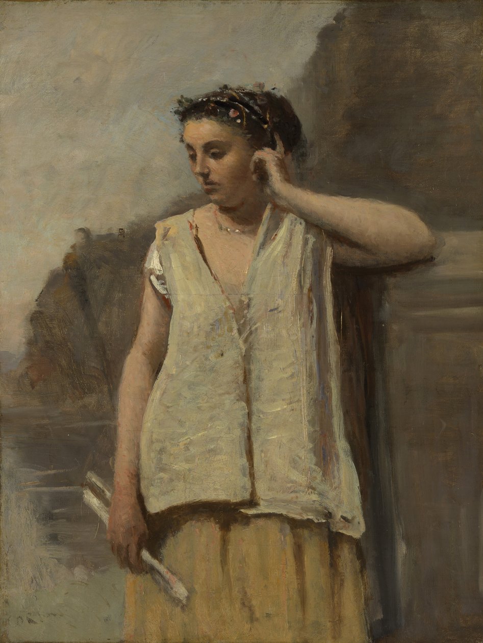 A múzsa: Történelem, kb. 1865. alkotó: Jean Baptiste Camille Corot