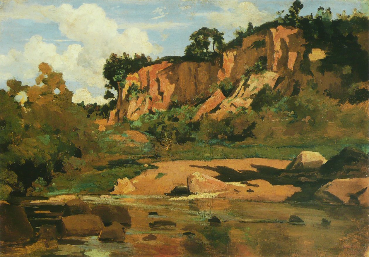 A Vörös sziklák Civita Castellanánál, 1827 körül alkotó: Jean Baptiste Camille Corot