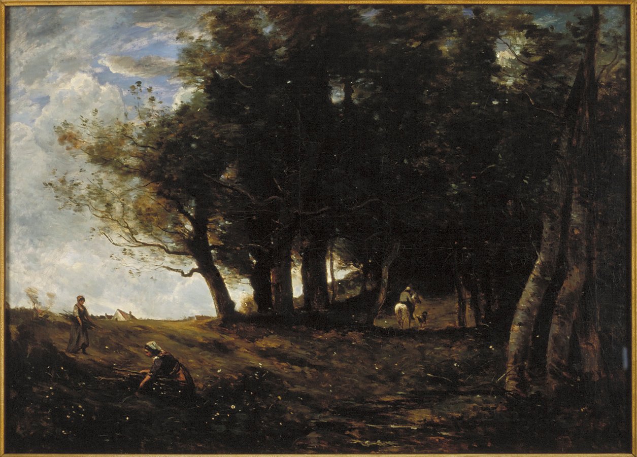 "The Wood Gatherers", 1875. alkotó: Jean Baptiste Camille Corot