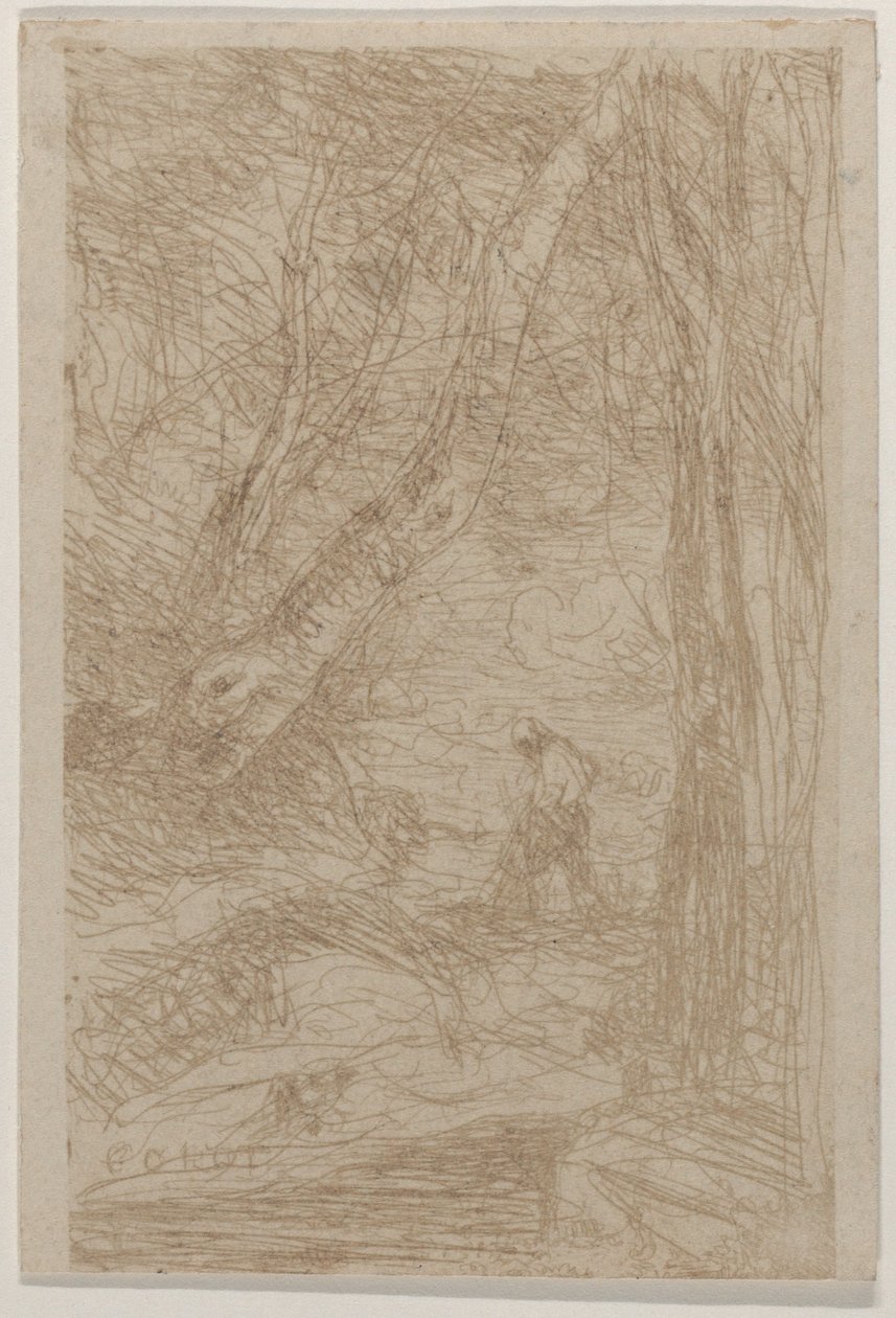 Rembrandt favágója Le Bûcheron de Rembrandt, 1853. május. alkotó: Jean Baptiste Camille Corot
