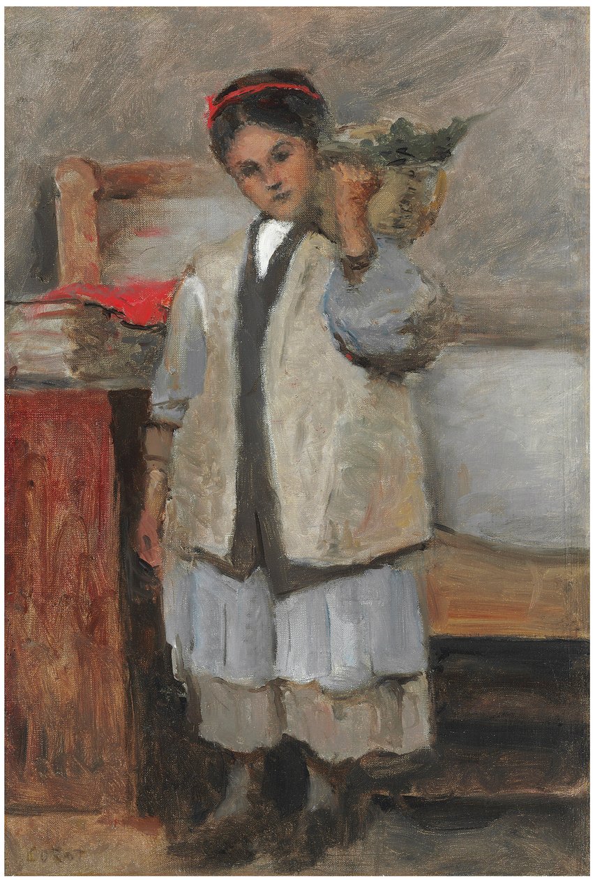 Az ifjú Seraphine Corot mellényébe öltözött alkotó: Jean Baptiste Camille Corot