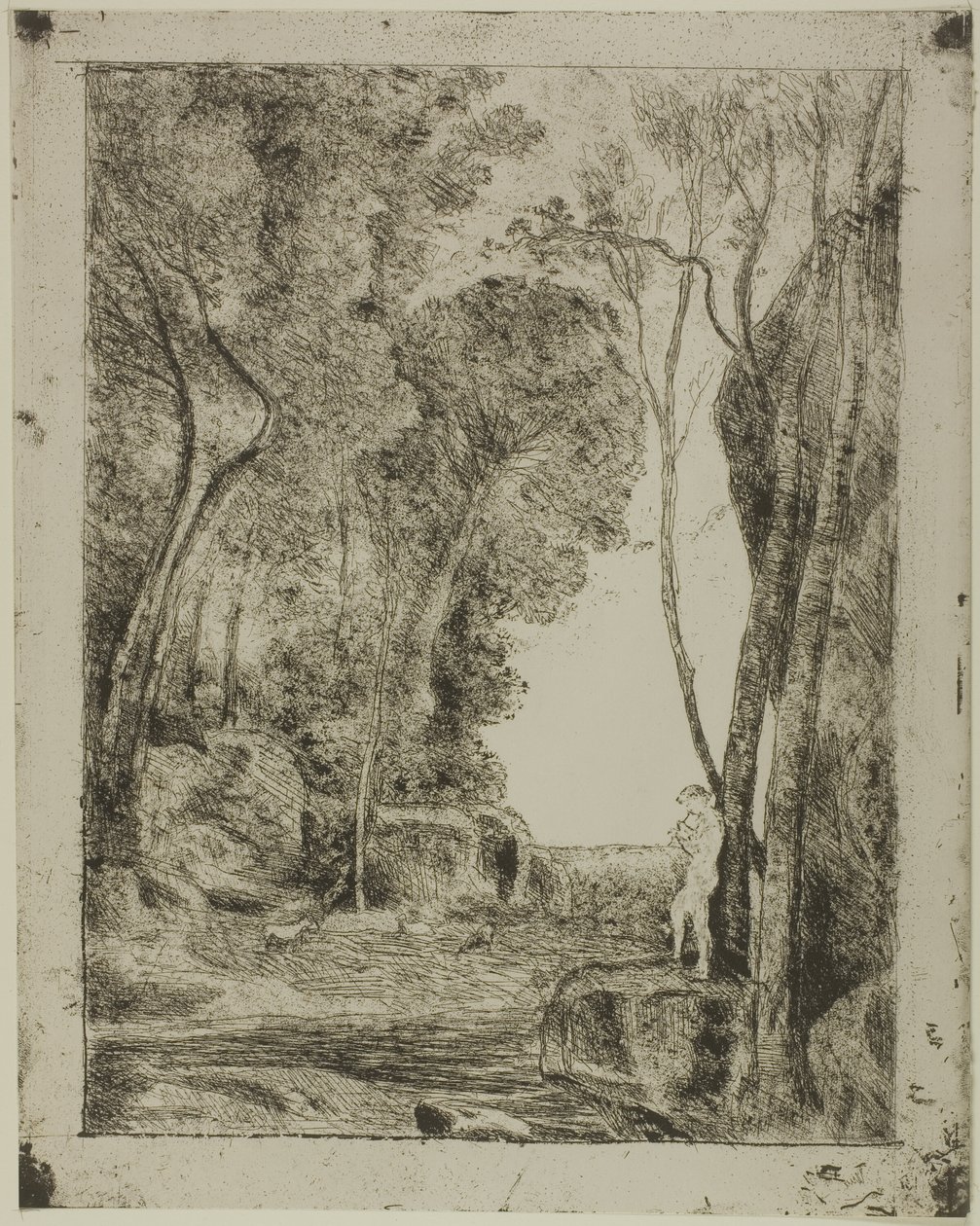 Az ifjú pásztor, első tányér alkotó: Jean Baptiste Camille Corot