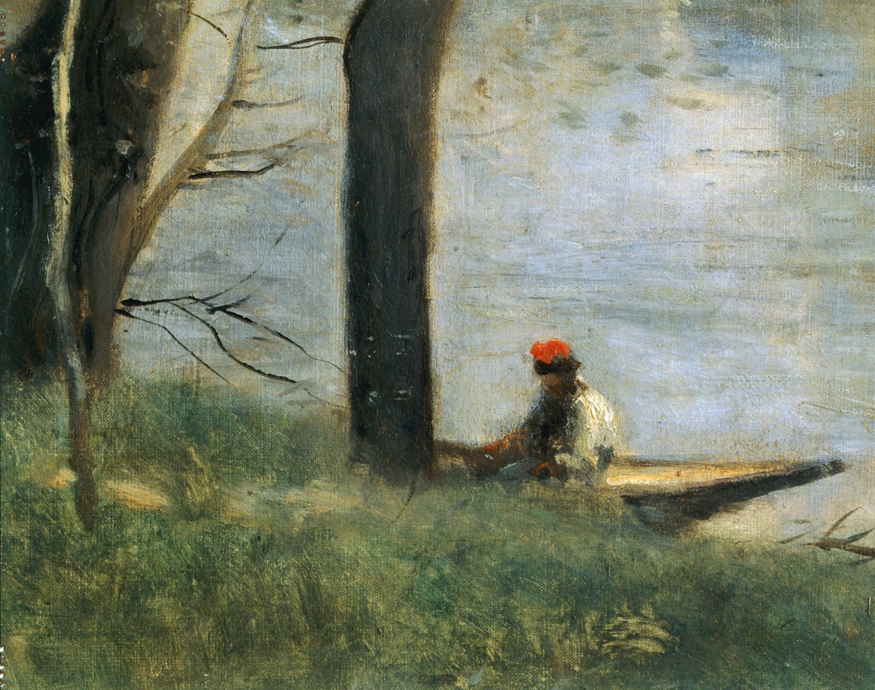 A franciaországi Mantes hídja ... alkotó: Jean Baptiste Camille Corot