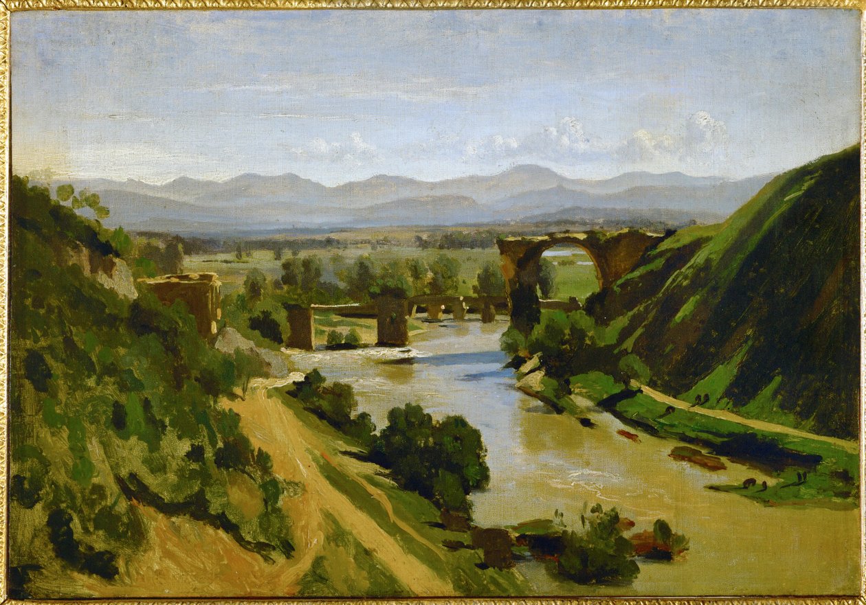 A Narni híd, Olaszország ... alkotó: Jean Baptiste Camille Corot