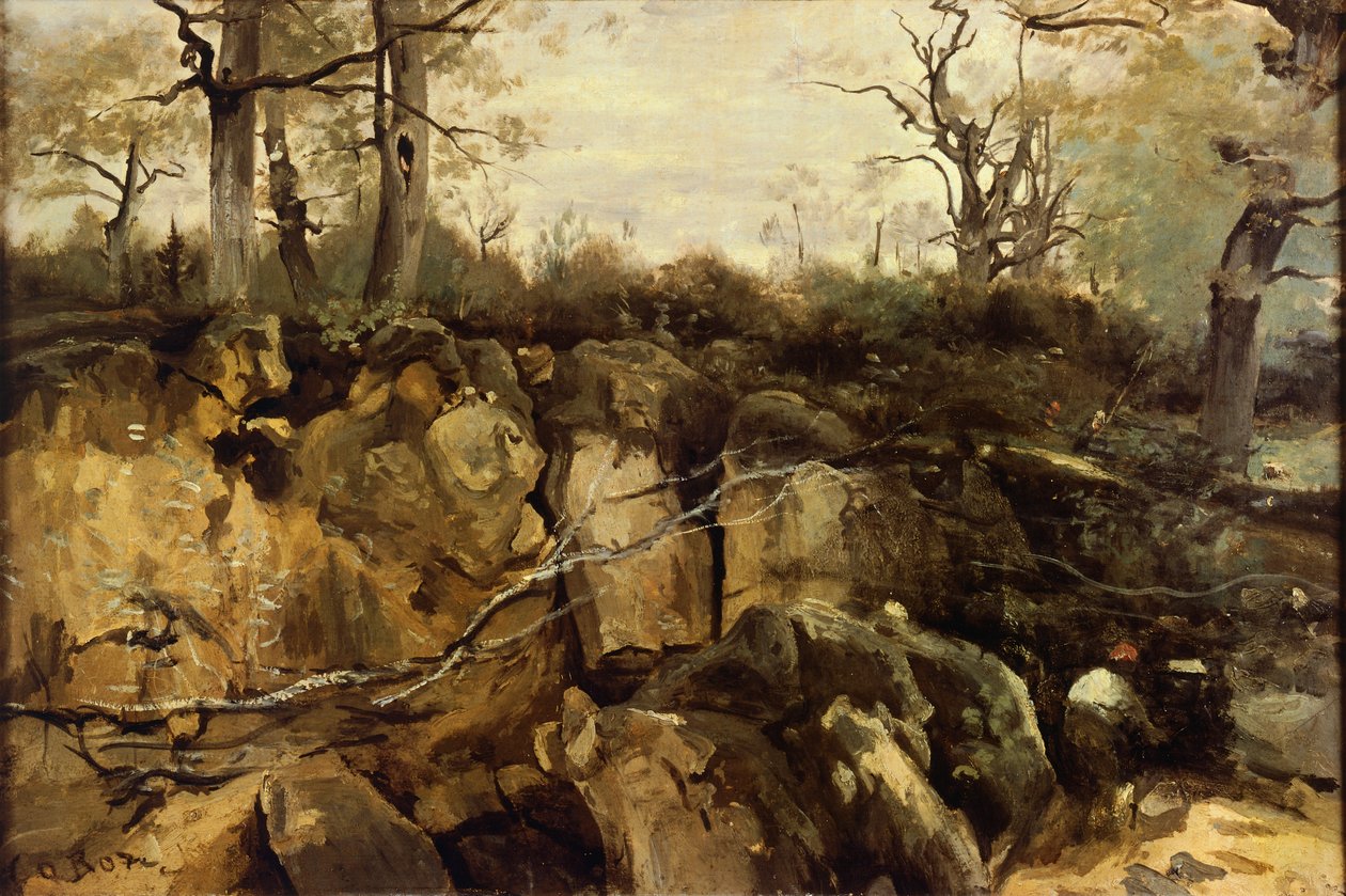 A Fontainebleau-i erdő széle, Jean-Baptiste-Camille Corot (1796-1875). alkotó: Jean Baptiste Camille Corot