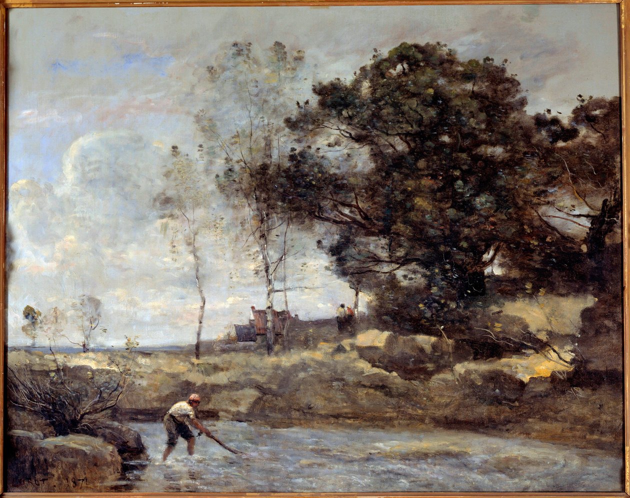 A hálóemelés. Camille Corot (1796-1875) festménye alkotó: Jean Baptiste Camille Corot