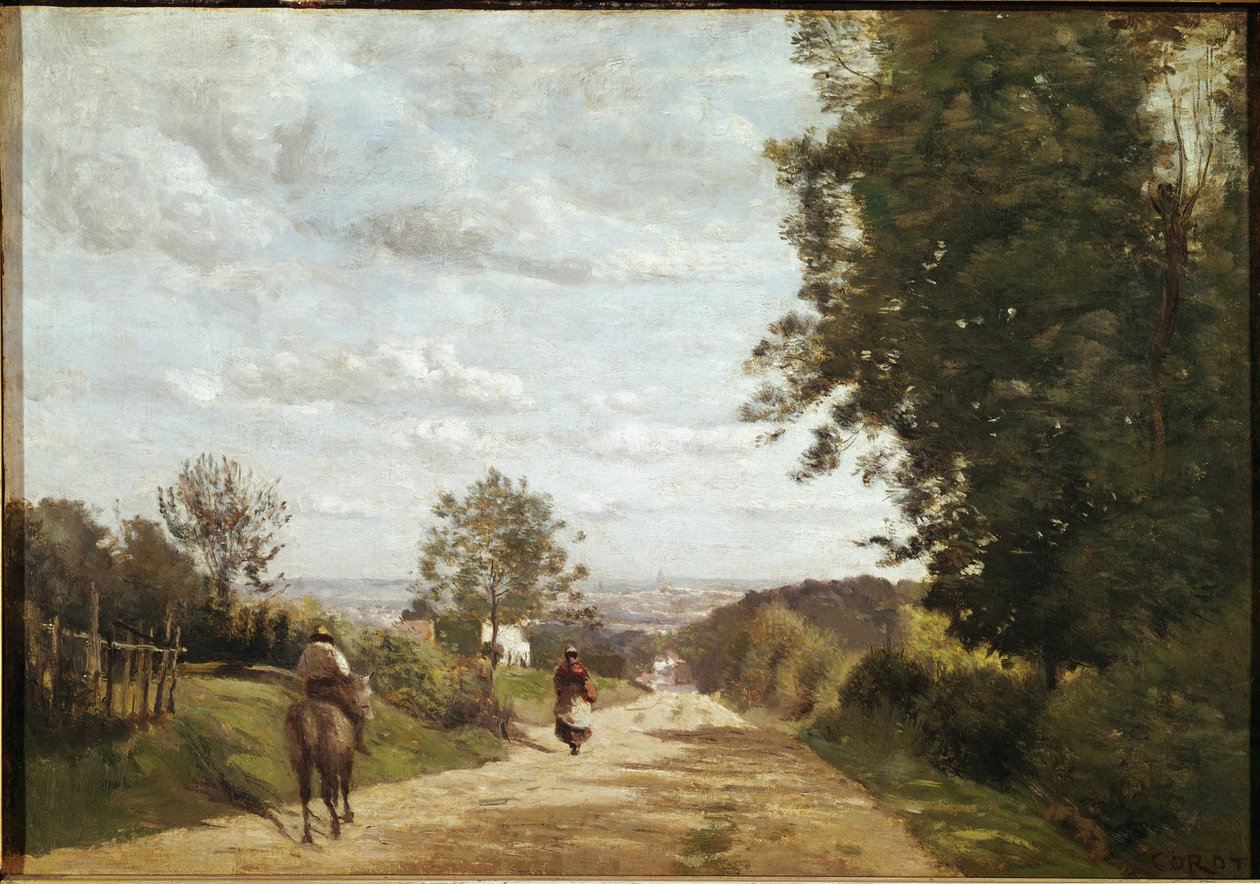 A Sevresbe vezető út (olaj, vászon alkotó: Jean Baptiste Camille Corot