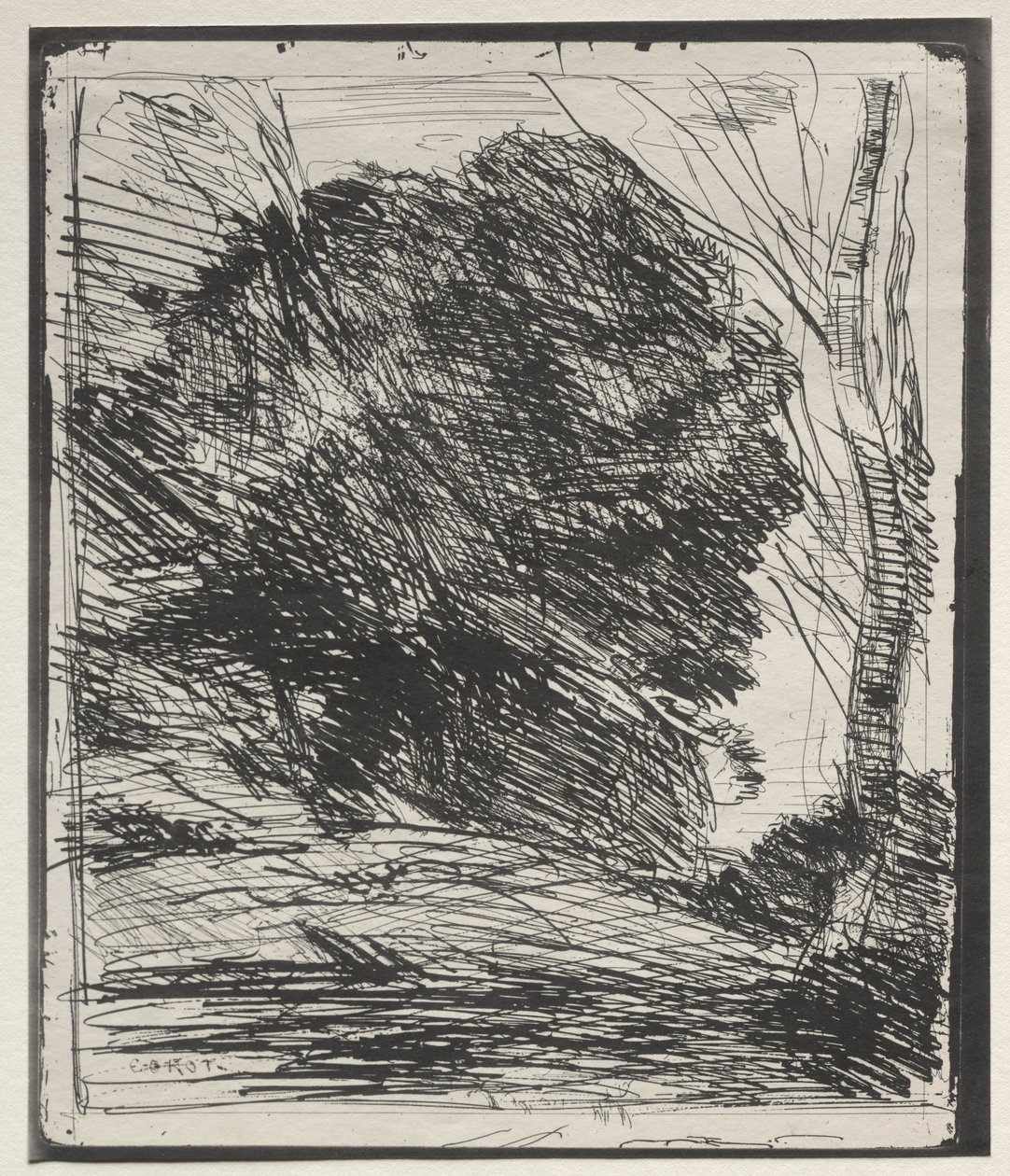 Fák a hegyen alkotó: Jean Baptiste Camille Corot