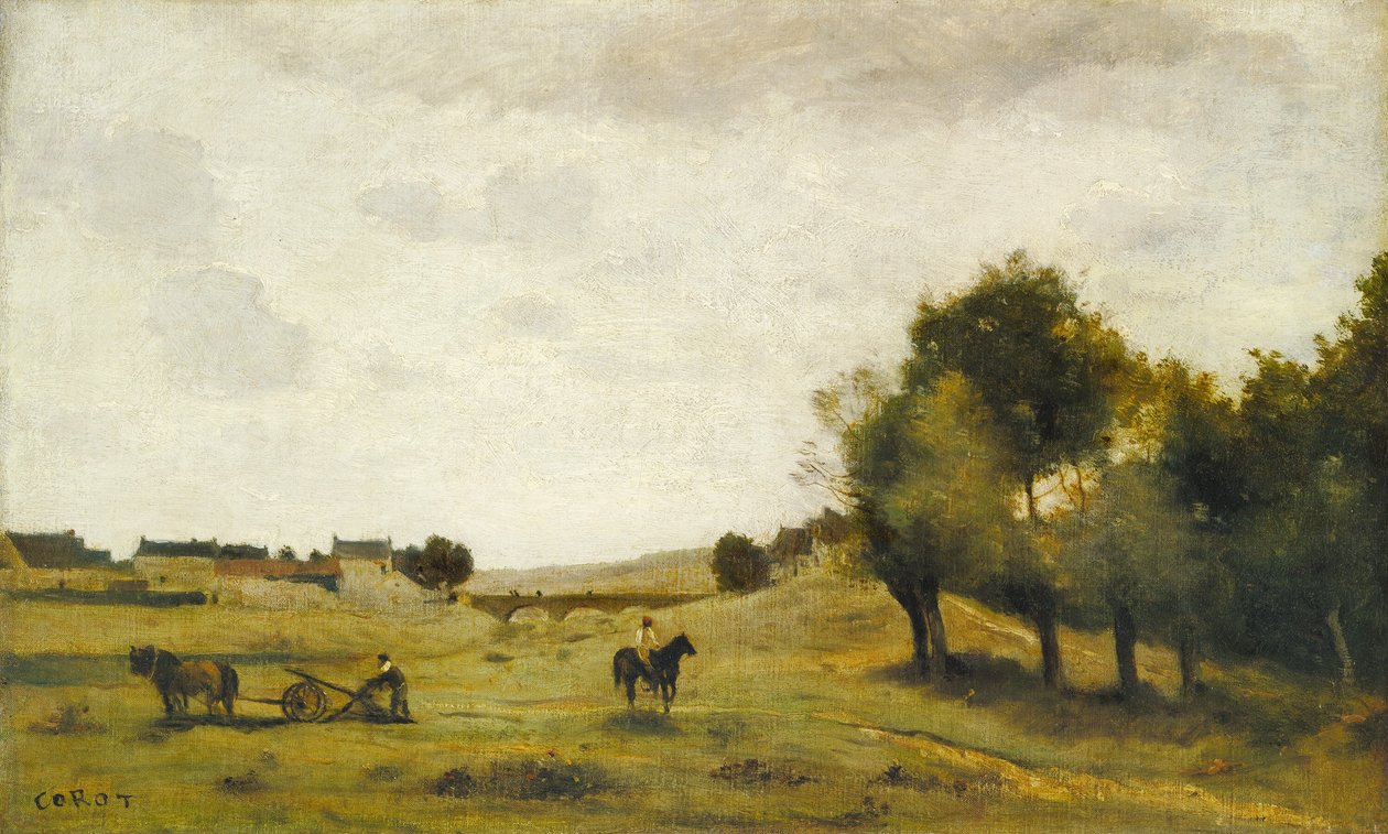 Kilátás Epernon közelében alkotó: Jean Baptiste Camille Corot