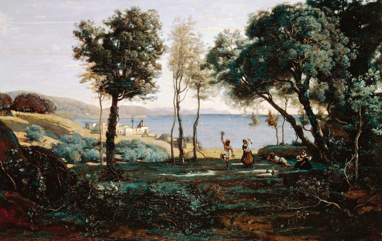 Kilátás Nápoly közelében alkotó: Jean Baptiste Camille Corot