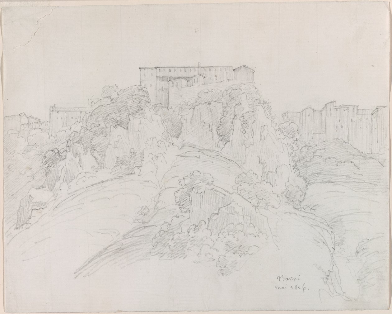 Narni látképe alkotó: Jean Baptiste Camille Corot