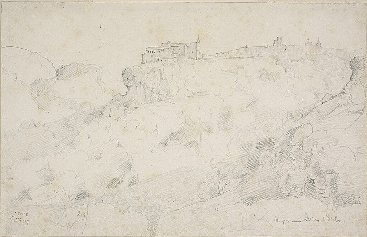 Nepi látképe alkotó: Jean Baptiste Camille Corot