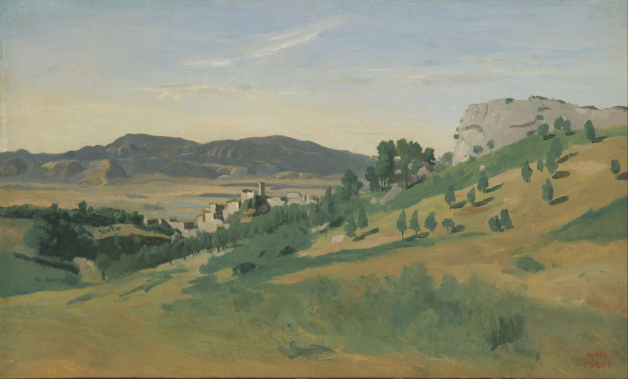 Olevano látképe alkotó: Jean Baptiste Camille Corot