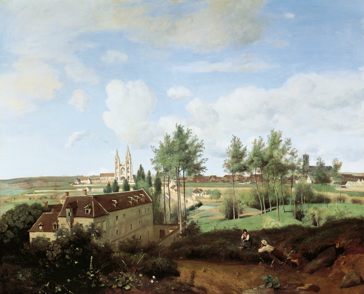 Soissons képe, Jean-Baptiste-Camille Corot (1796-1875), 80x100 cm. alkotó: Jean Baptiste Camille Corot