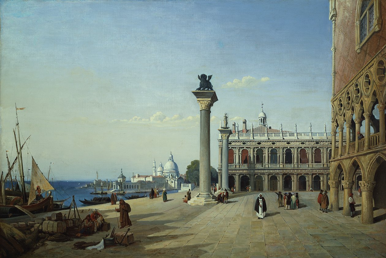 Velencére néző kilátás: Riva degli Schiavoni felől nézve: A Piazzetta alkotó: Jean Baptiste Camille Corot