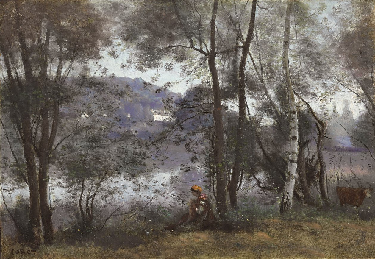 Ville d"Avray: A tó a lombokon keresztül, 1865-1870 alkotó: Jean Baptiste Camille Corot