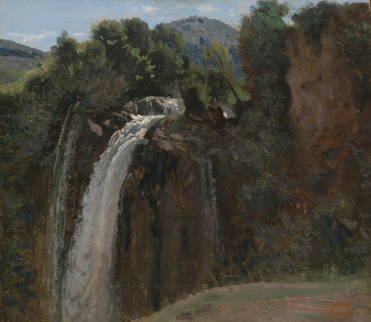 Vízesés Terninél, 1826. alkotó: Jean Baptiste Camille Corot