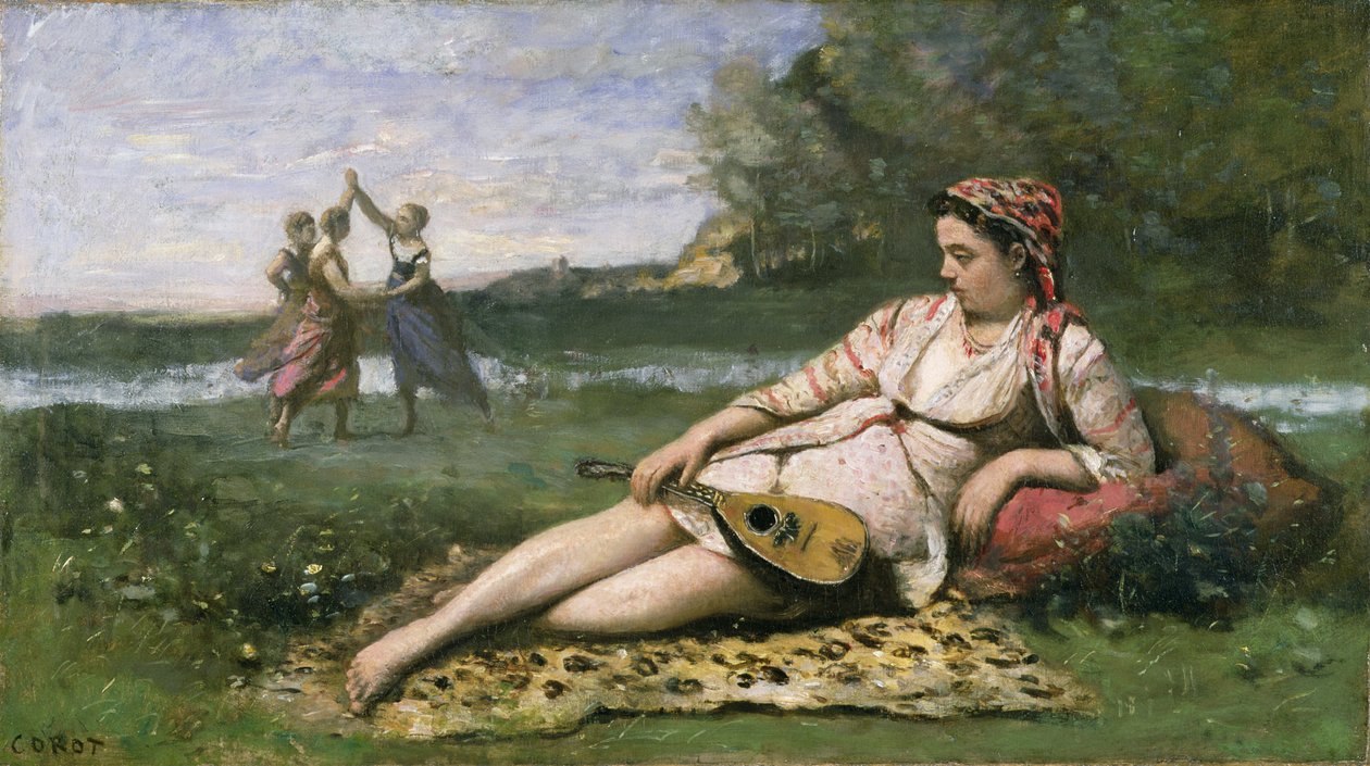 Spártai fiatal nők (vagy fekvő cigányok) 1868-70 körül alkotó: Jean Baptiste Camille Corot