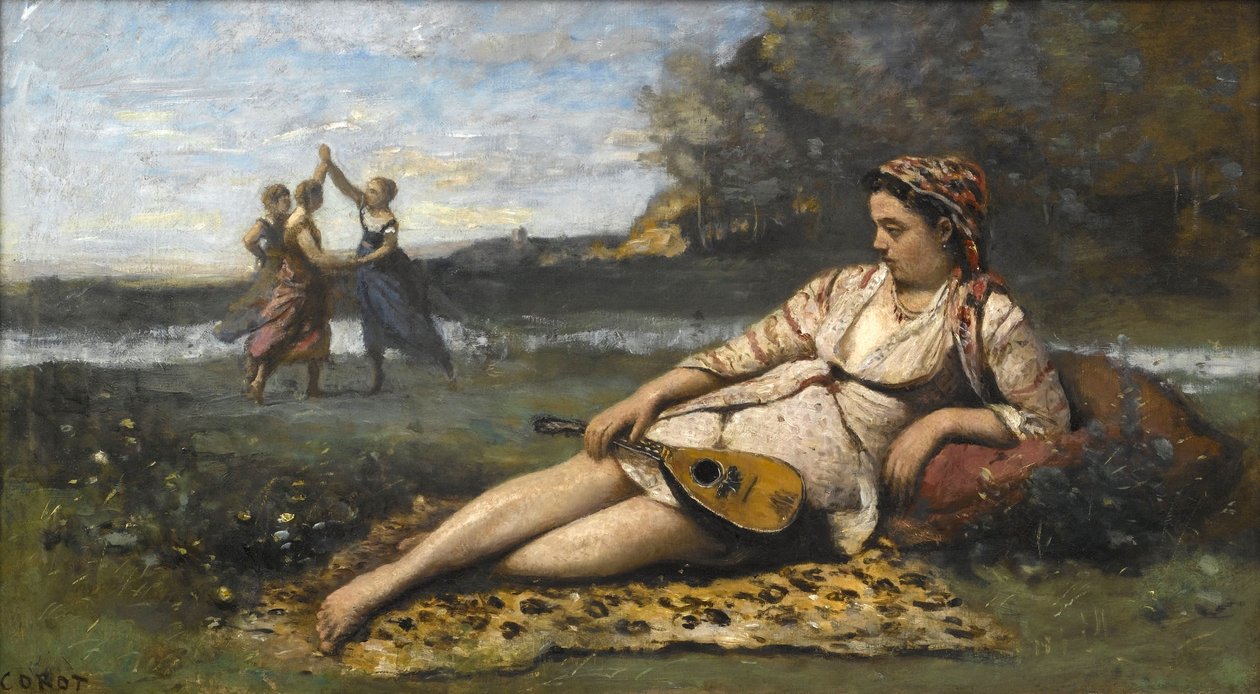 Spártai fiatal nők alkotó: Jean Baptiste Camille Corot