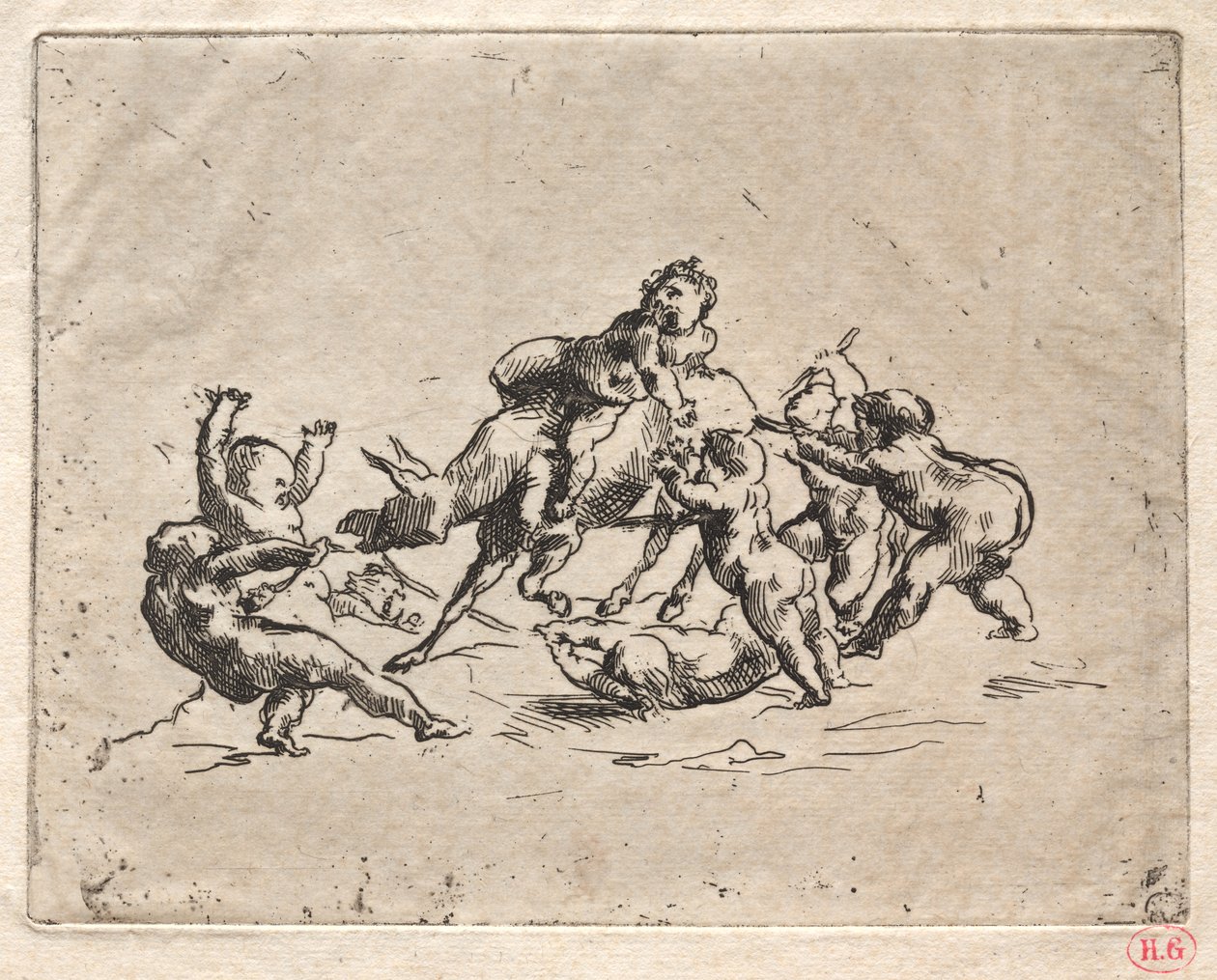 Bacchanal gyerekekkel és szamárral. alkotó: Jean Baptiste Carpeaux