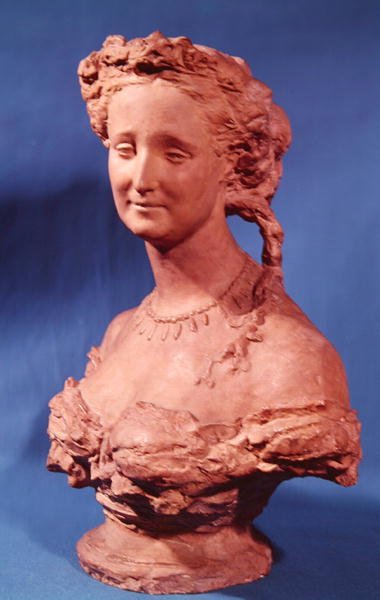 Eugenie-Marie de Montijo de Guzman (1826-1920) Teba grófnőjének mellszobra (terrakotta) alkotó: Jean Baptiste Carpeaux