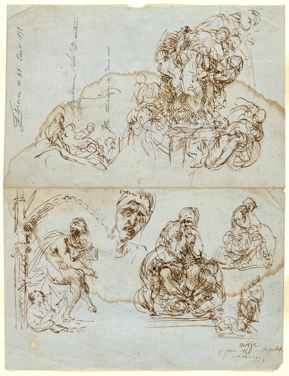 Befejezetlen levél tanulmányokkal az Ugolino csoport számára alkotó: Jean Baptiste Carpeaux