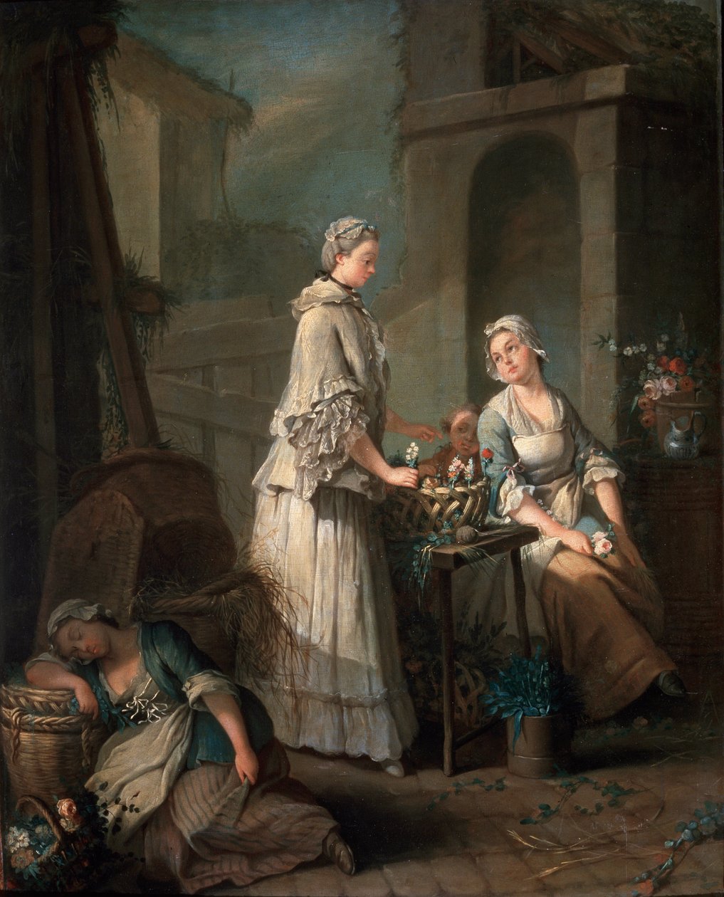 Egy virágos lány, c1795-c1799. alkotó: Jean Baptiste Charpentier the Elder