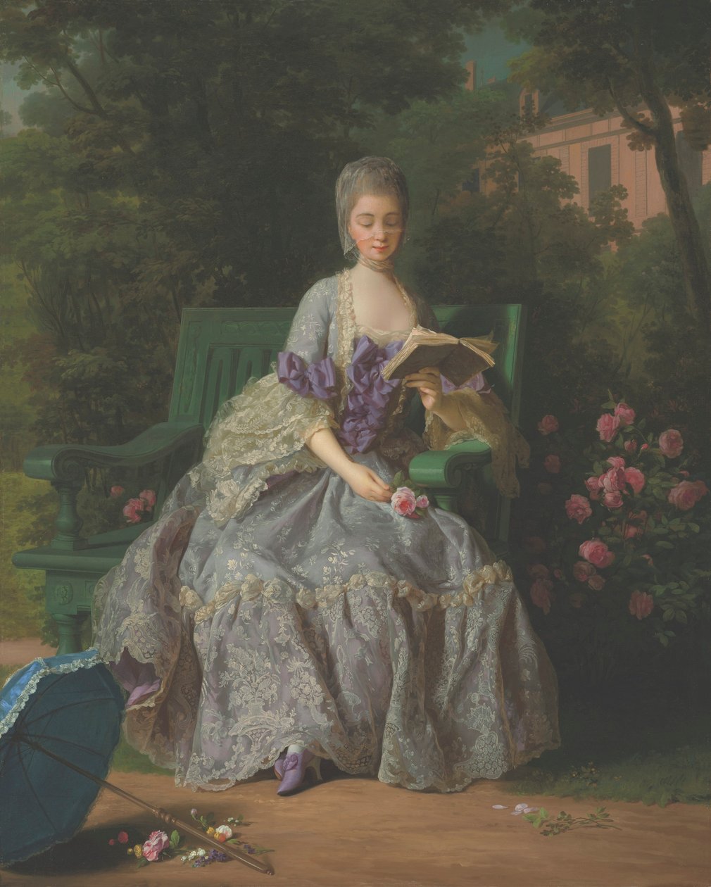 Savoyai Marie Thérèse Louise, Princesse de Lamballe (1749-1792) portréja, egész alakban ül, lila ruhában. alkotó: Jean Baptiste Charpentier the Elder
