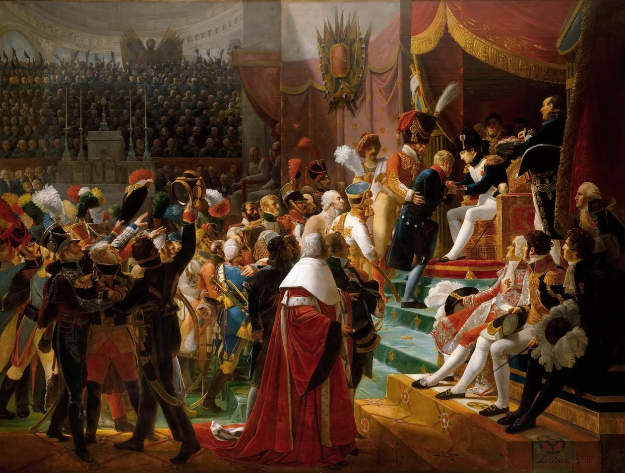 A Becsületlégió első átutalása, 1804. július 15., Saint-Louis des Invalides alkotó: Jean Baptiste Debret