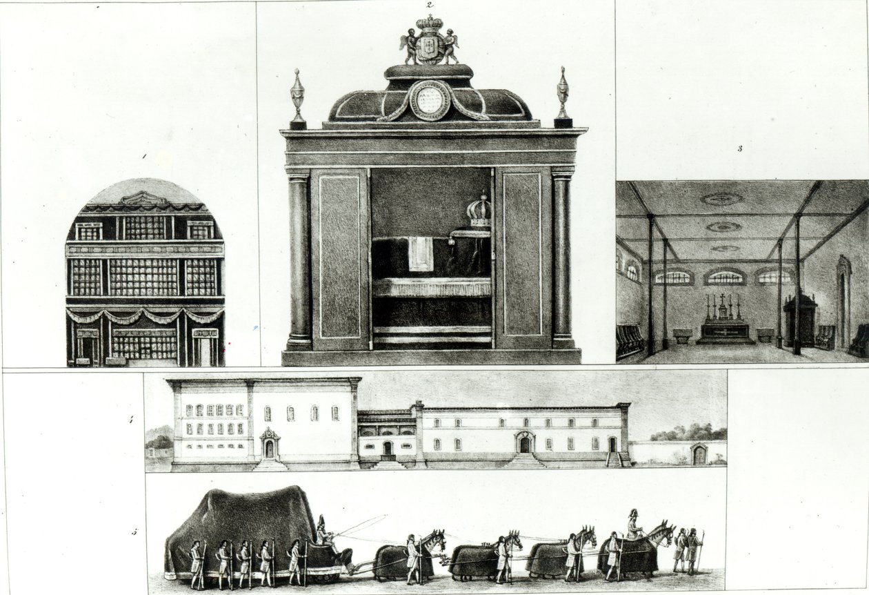 Leopold császár temetési körmenete és emlékműve, a "Voyage Pittoresque et Historique au Bresil"-ből, alkotó: Jean Baptiste Debret