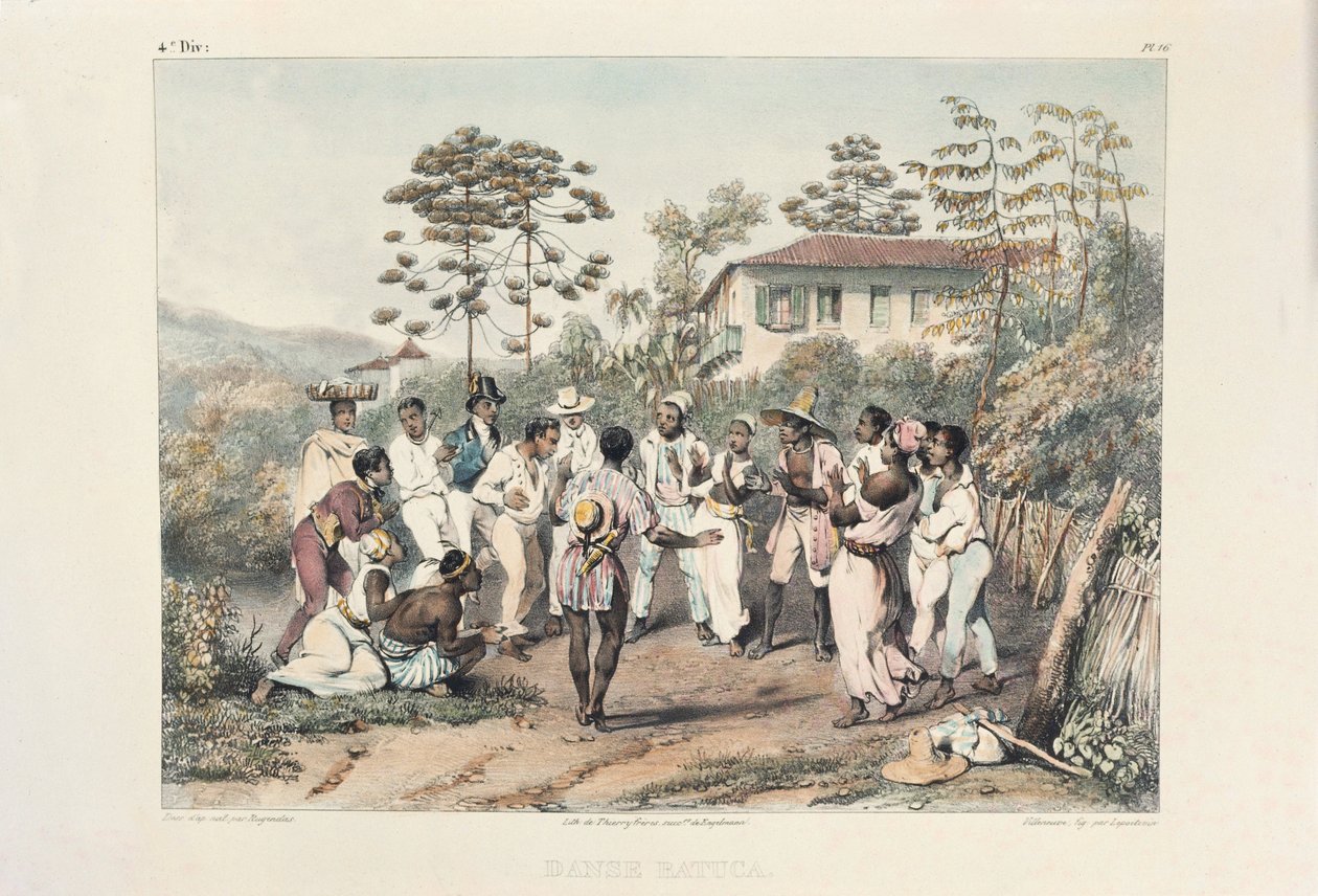 Fekete táncosok csoportja, a „Voyage Pittoresque et Historique au Bresil, ou Sejour d