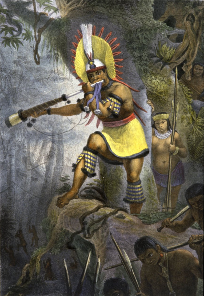 Indiai hívójel az Amazonban alkotó: Jean Baptiste Debret