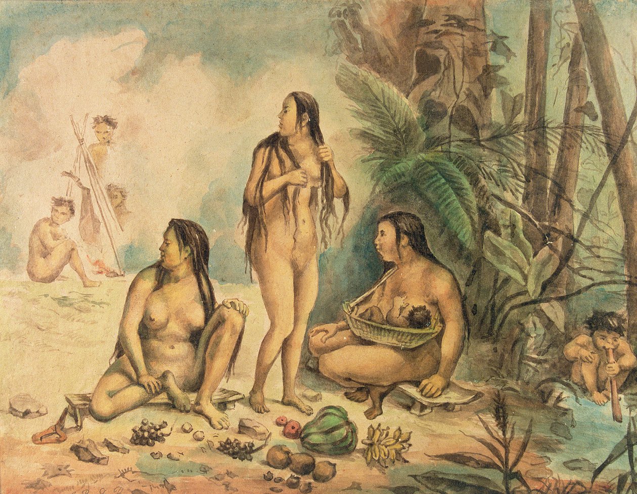 Cantagalo bennszülött lakossága, 1826 körül (akvarell papíron) (lásd még: 177054) alkotó: Jean Baptiste Debret