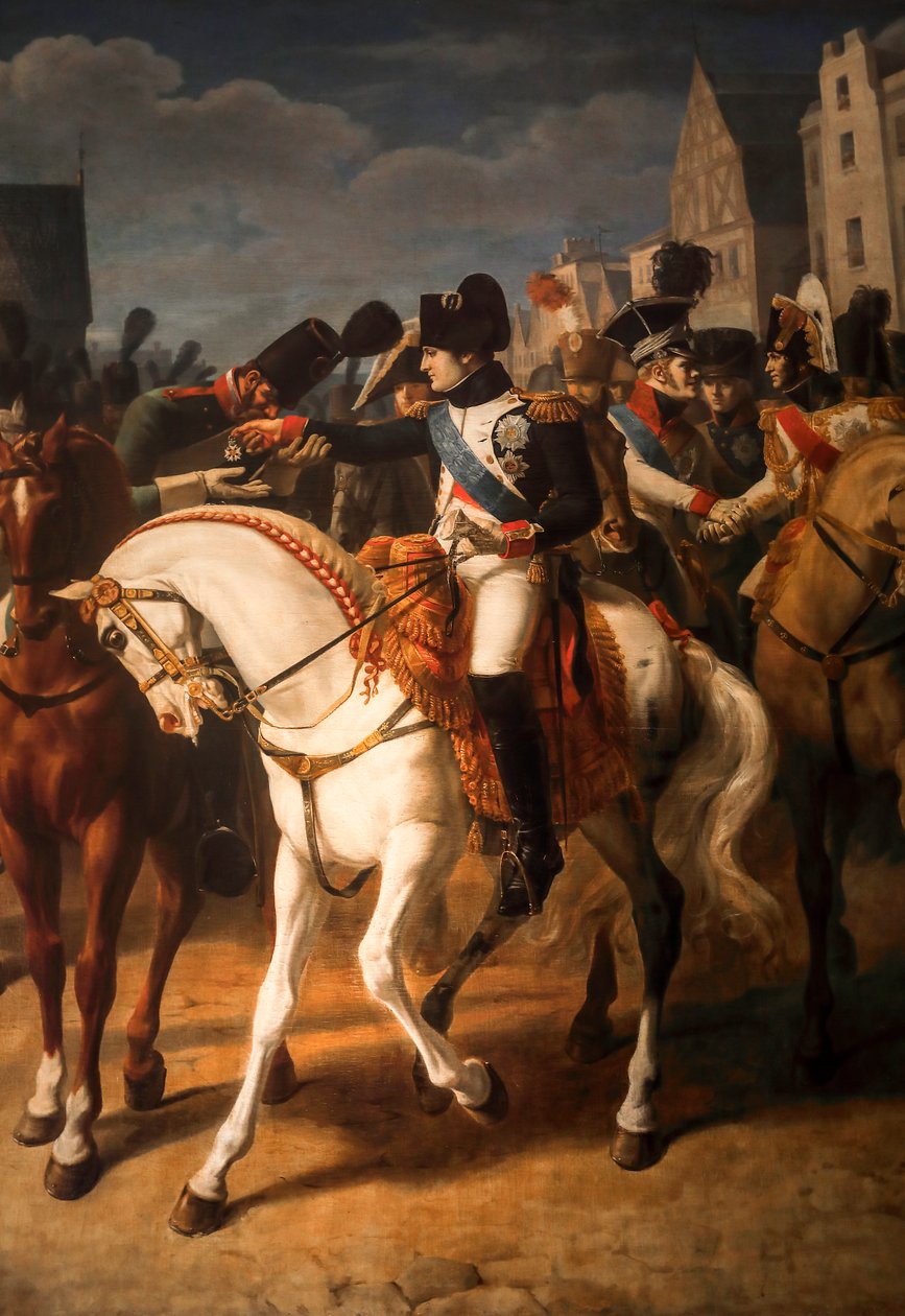 Napóleon átadja a díszlégió keresztjét egy orosz katonának Tilsittben 1808-ban (olaj, vászon) alkotó: Jean Baptiste Debret