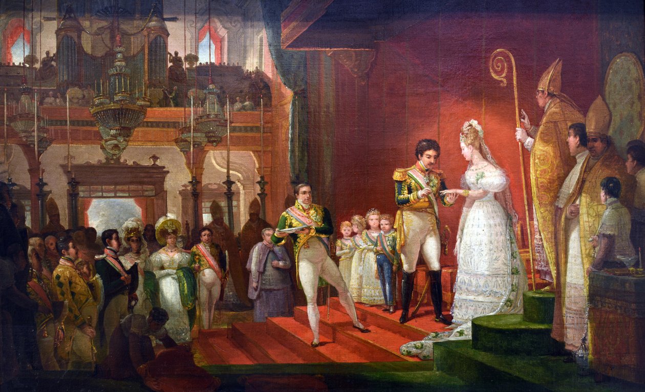 S.M.I. második házassága D. Pedro I er alkotó: Jean Baptiste Debret