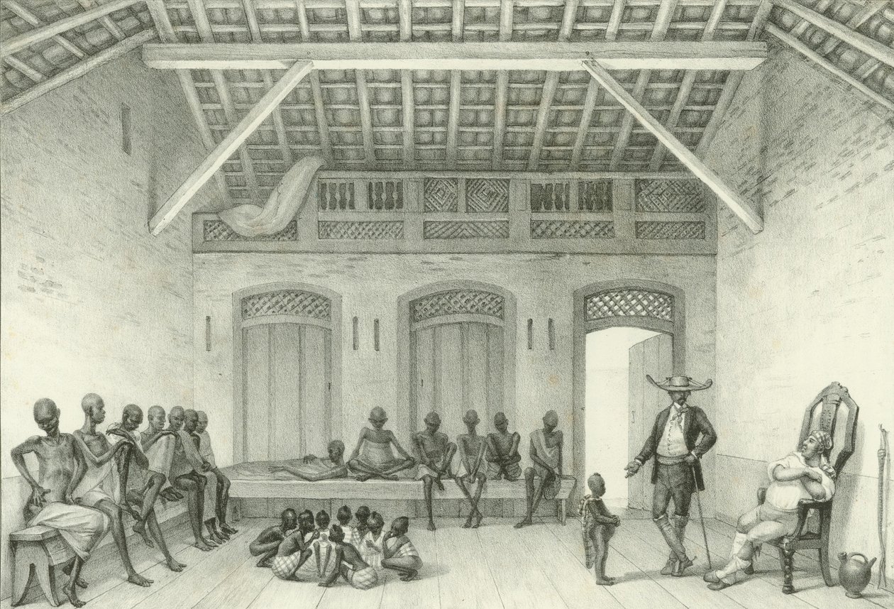 Rabszolgákat árusító bolt, 1835. alkotó: Jean Baptiste Debret