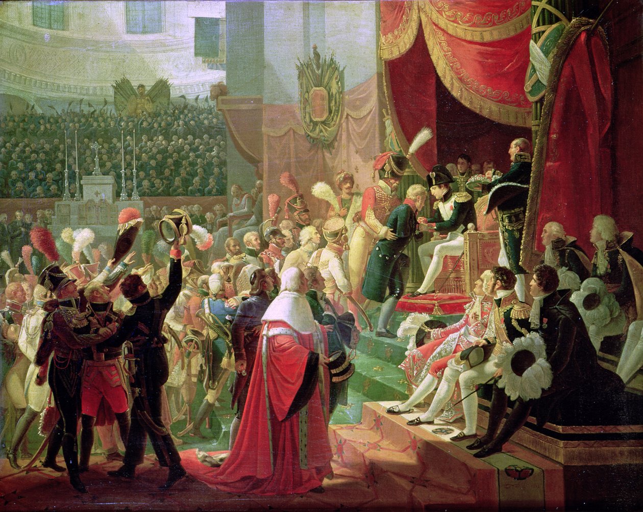 A Becsületlégió első keresztosztása a rokkantok templomában, 1804. július 14., 1812. alkotó: Jean Baptiste Debret