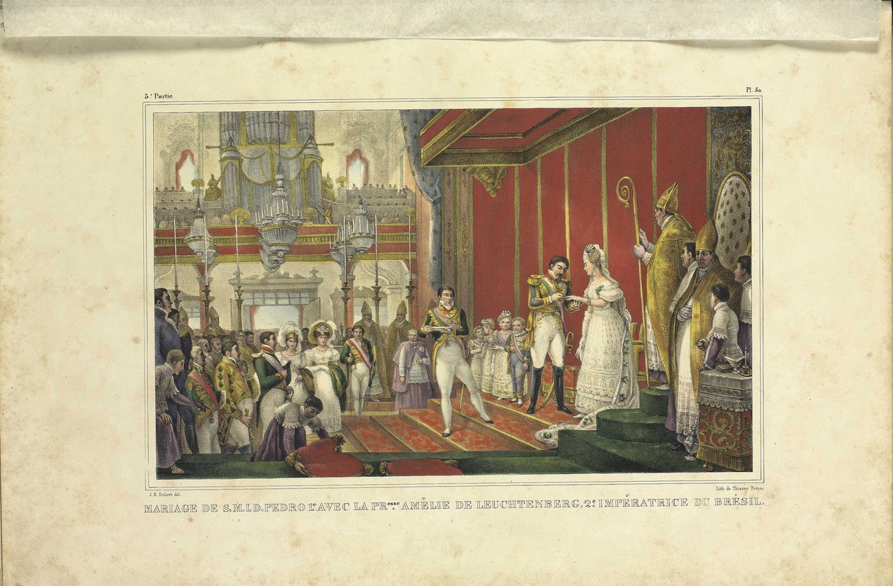 Leuchtenbergi Amélie és I. Pedro brazil császár házassága, 1829 alkotó: Jean Baptiste Debret