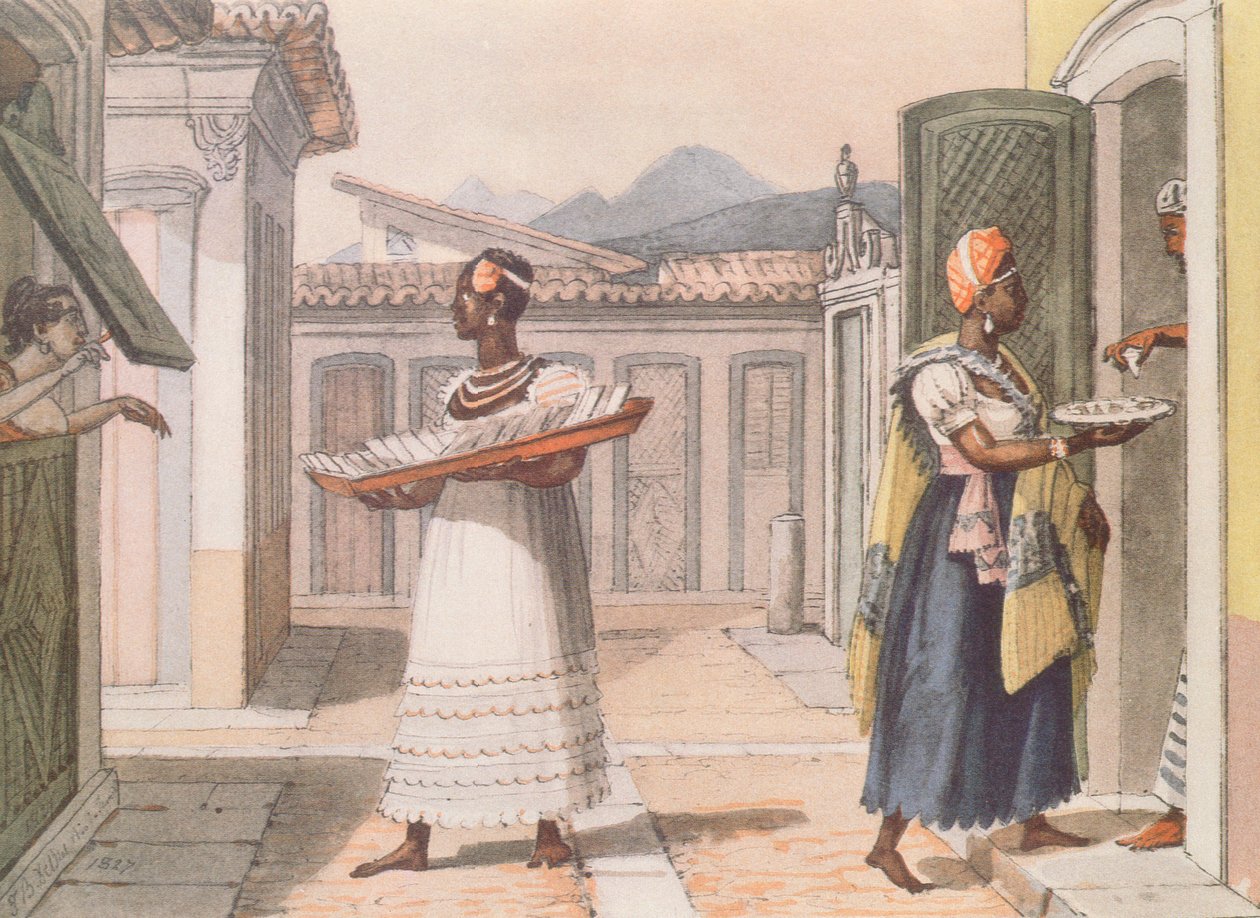 Utazó eladónők Rio de Janeiróban 1827-ben, a  alkotó: Jean Baptiste Debret
