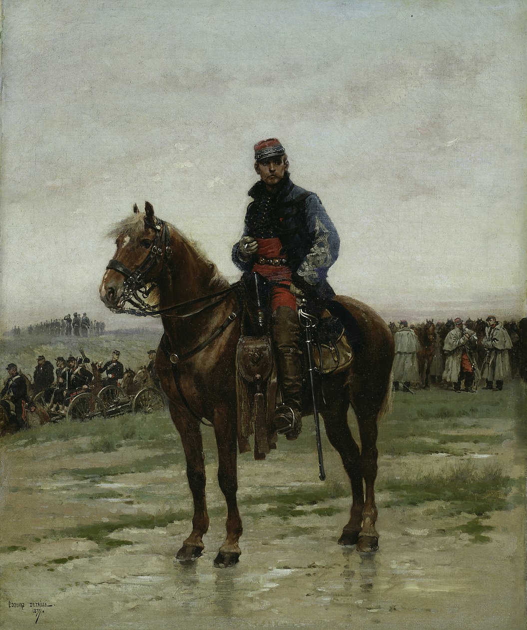 Egy lovas tiszt, 1877. alkotó: Jean Baptiste Edouard Detaille