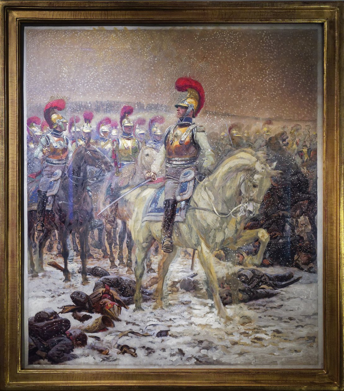 A roham előtt a karabinerok bevették a winkowo-i csatát (vagy a taroutinói, oroszországi) csatát. alkotó: Jean Baptiste Edouard Detaille