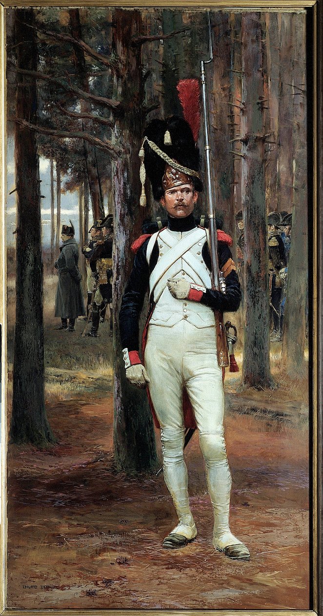 Gránátos az őr Imperiale lábán 1806-ban Edouard Detaille festménye (1848-1912) V. 1,10 x 0,58 m Párizs. Armee Múzeum alkotó: Jean Baptiste Edouard Detaille