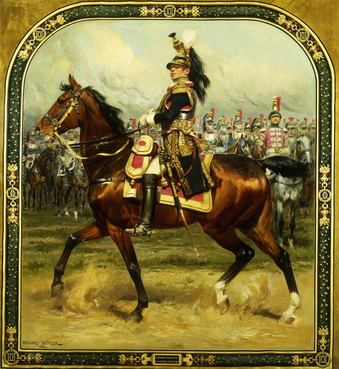 D"Hautpoul tábornok lóháton, 1912 alkotó: Jean Baptiste Edouard Detaille
