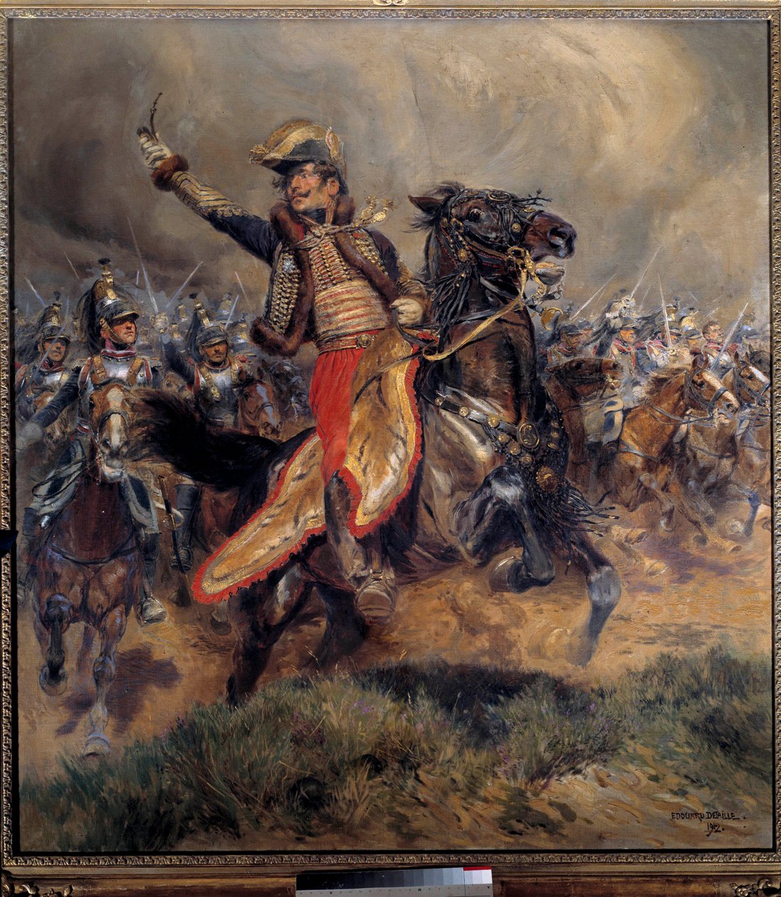 Napóleoni háború: "" Antoine Charles tábornok, Lasalle grófja (1775-1809) utolsó posztja, aki július 6-án Wagramban halt meg alkotó: Jean Baptiste Edouard Detaille