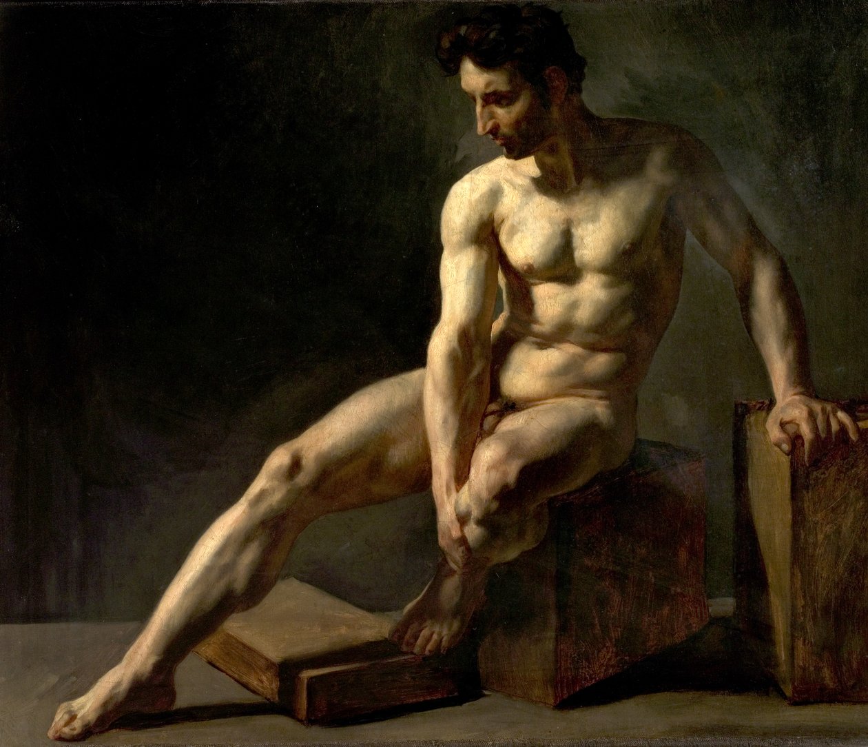 Ülő férfi akt alkotó: Jean Baptiste Edouard Detaille